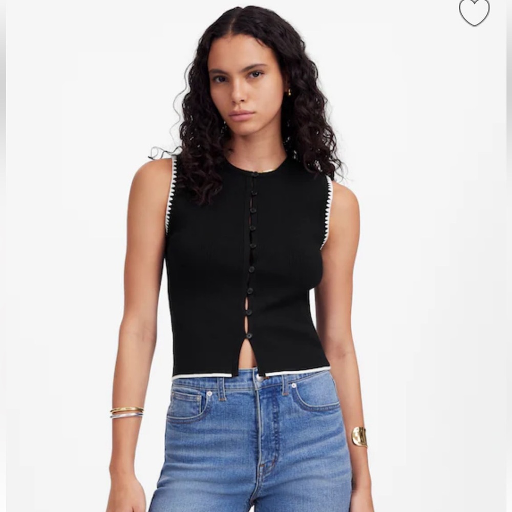 NWT Madewell Blanket-Stitch Crewneck Sweater Tank